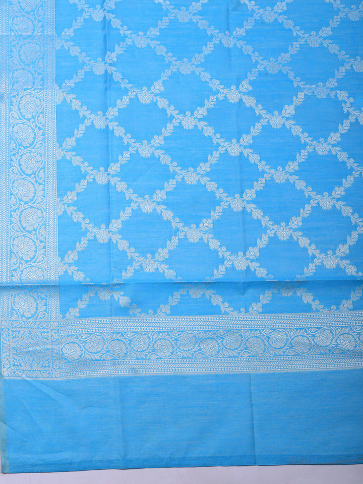Woven Design Chanderi Unstitched Suit With Pant &amp; Dupatta