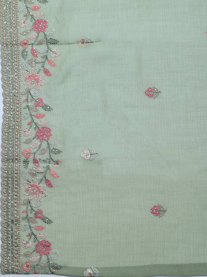 Embroidered Chiffon Unstitched Suit With Dupatta