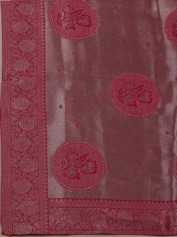 Kanjeevaram Chanderi Unstitched Suit With Dupatta