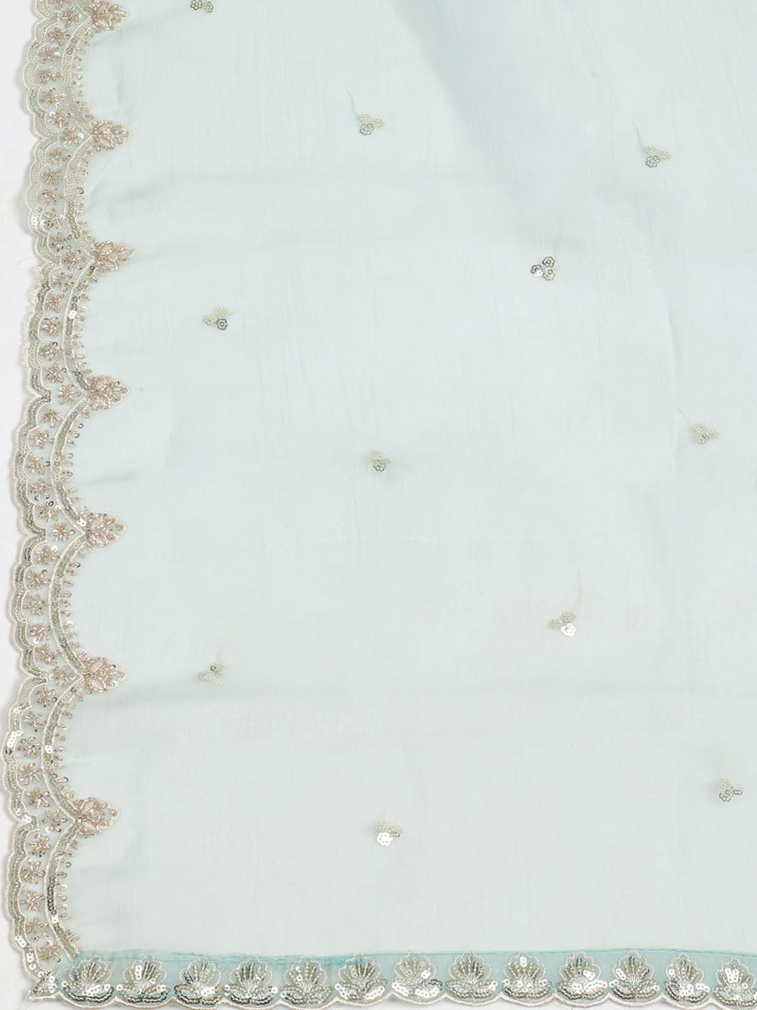 Embelished Organza Unstitched Suit With Dupatta