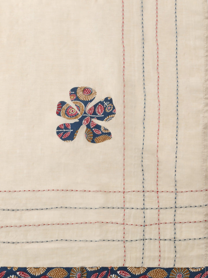 Embroidered, Cotton Blend Unstitched Suit With Pant &amp; Dupatta