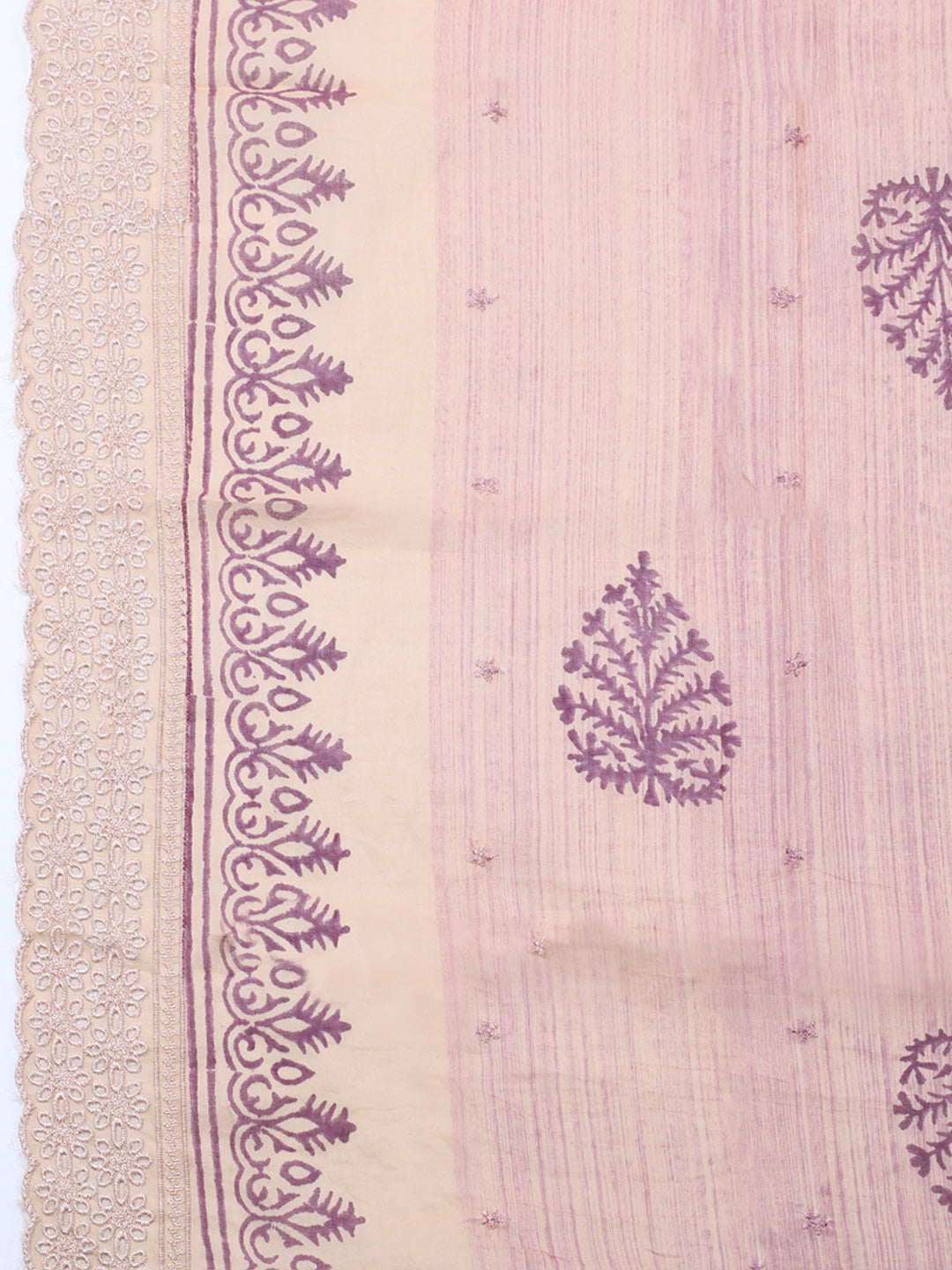 Embroidered Cotton Blend Unstitched Suit With Pant &amp; Dupatta
