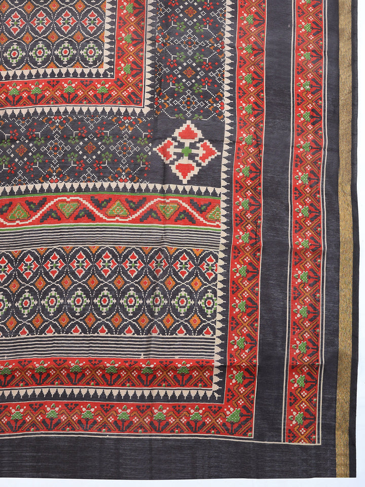 Printed Cotton Blend Unstitched Suit With Pant &amp; Dupatta