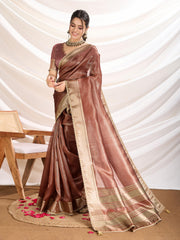 Gota Embroidered Art Silk Woven Saree