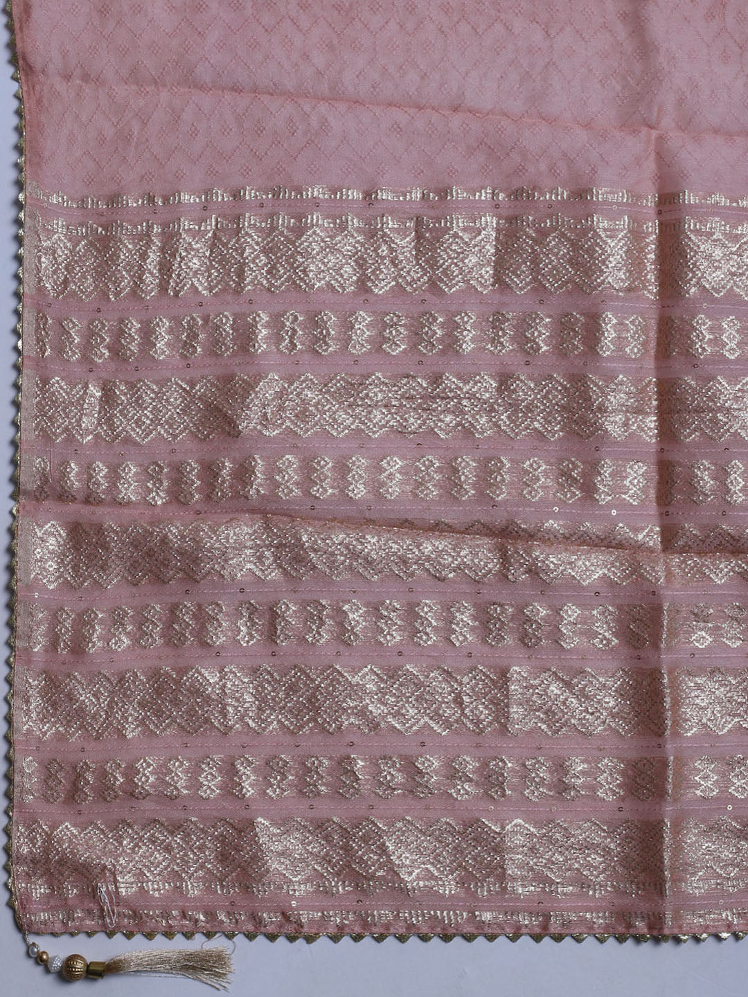 Zari Embroidered Chanderi Unstitched Suit With Dupatta