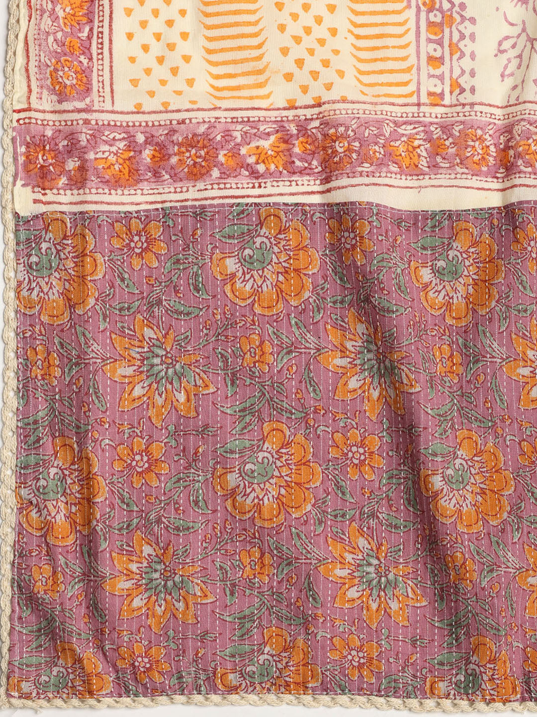 Printed Cotton Blend Unstitched Suit With Dupatta