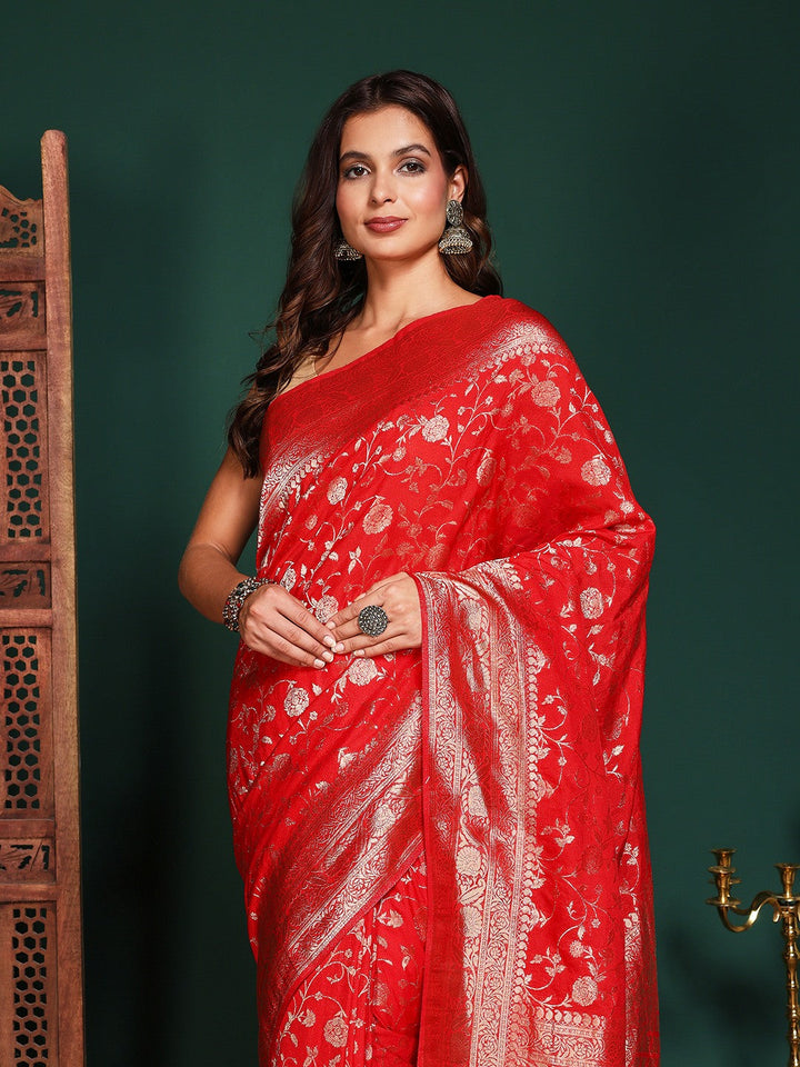 Plain Crepe Saree