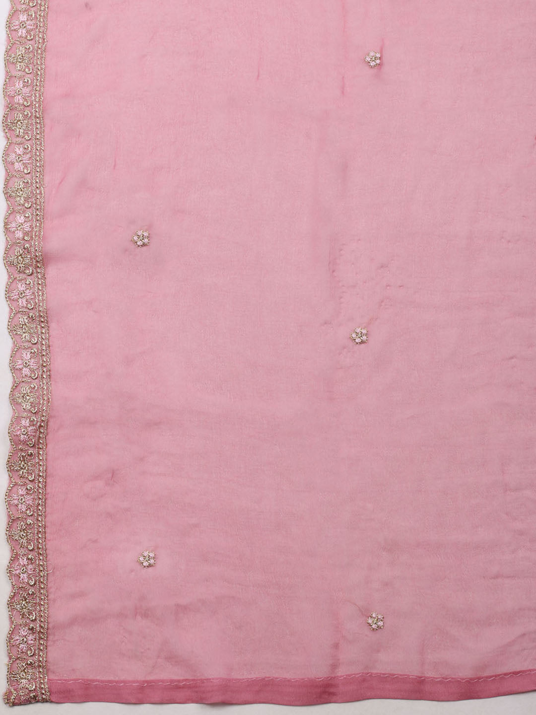 Embroidered Organza Unstitched Suit With Dupatta