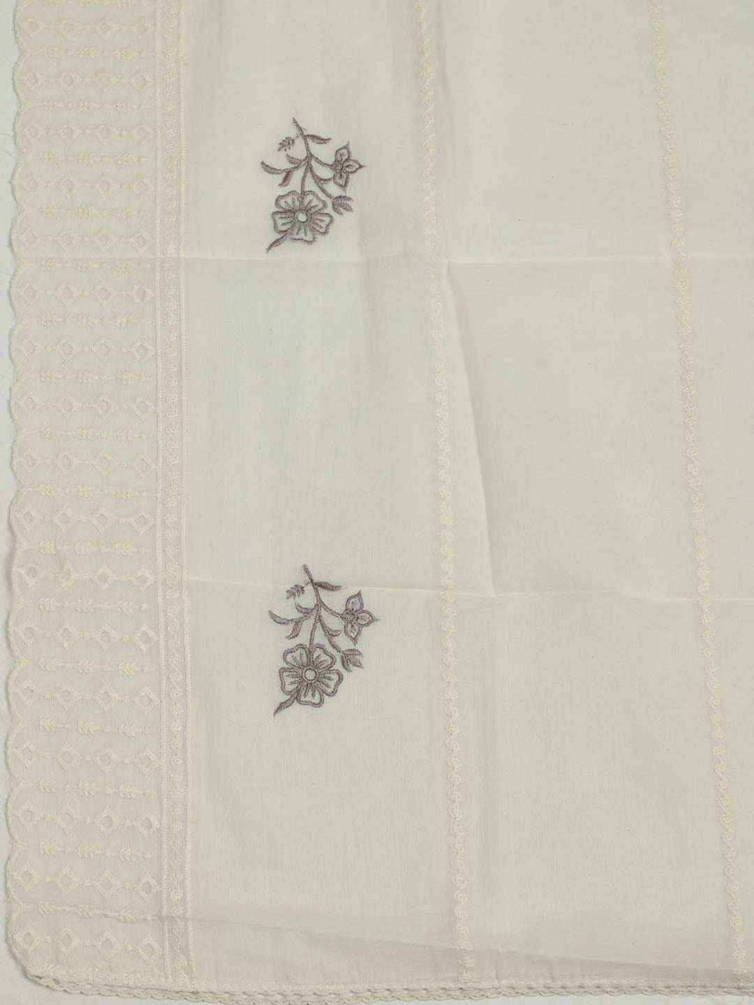 Printed Cotton Unstitched Suit With Pant &amp; Dupatta