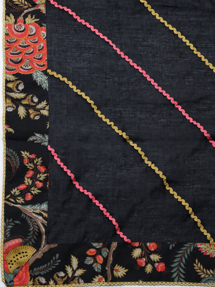 Embroidered Cotton Blend Unstitched Suit With Pant &amp; Dupatta