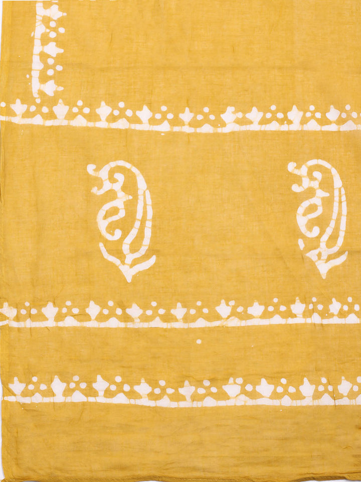 Printed Cotton Blend Unstitched Kurta With Pant &amp; Dupatta