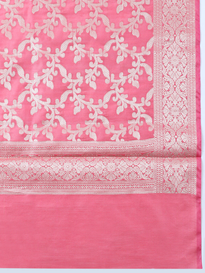 Banarasi Chanderi Unstitched Suit With Pant &amp; Dupatta