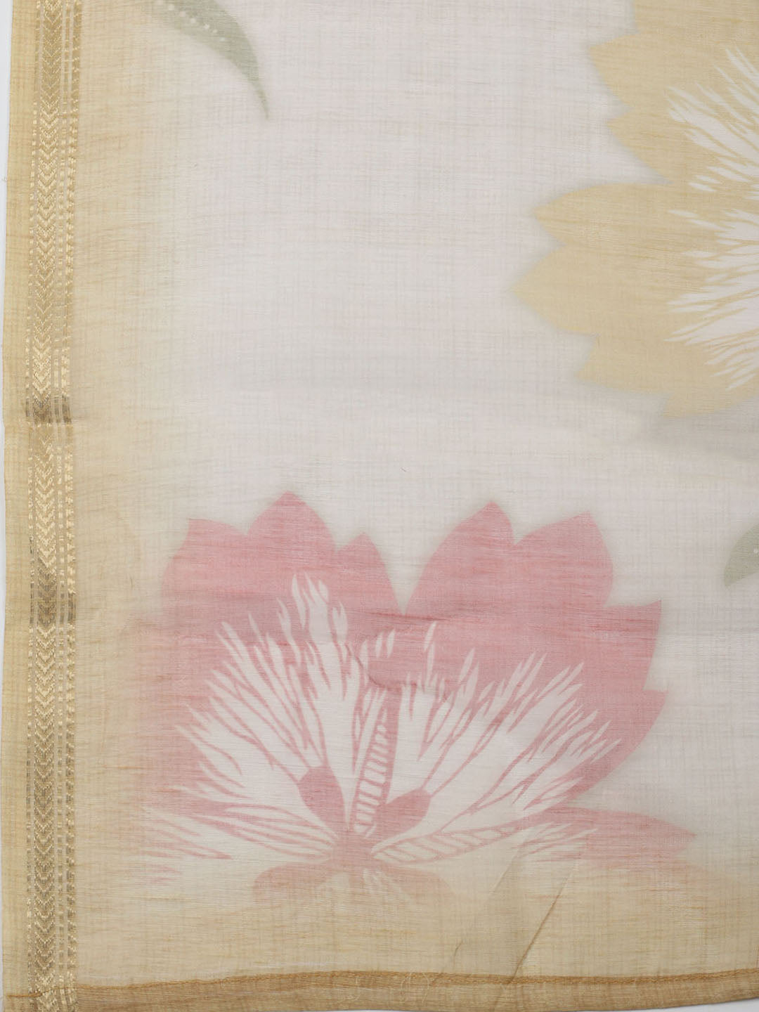Embroidered Linen Unstitched Kurta With Pant &amp; Dupatta