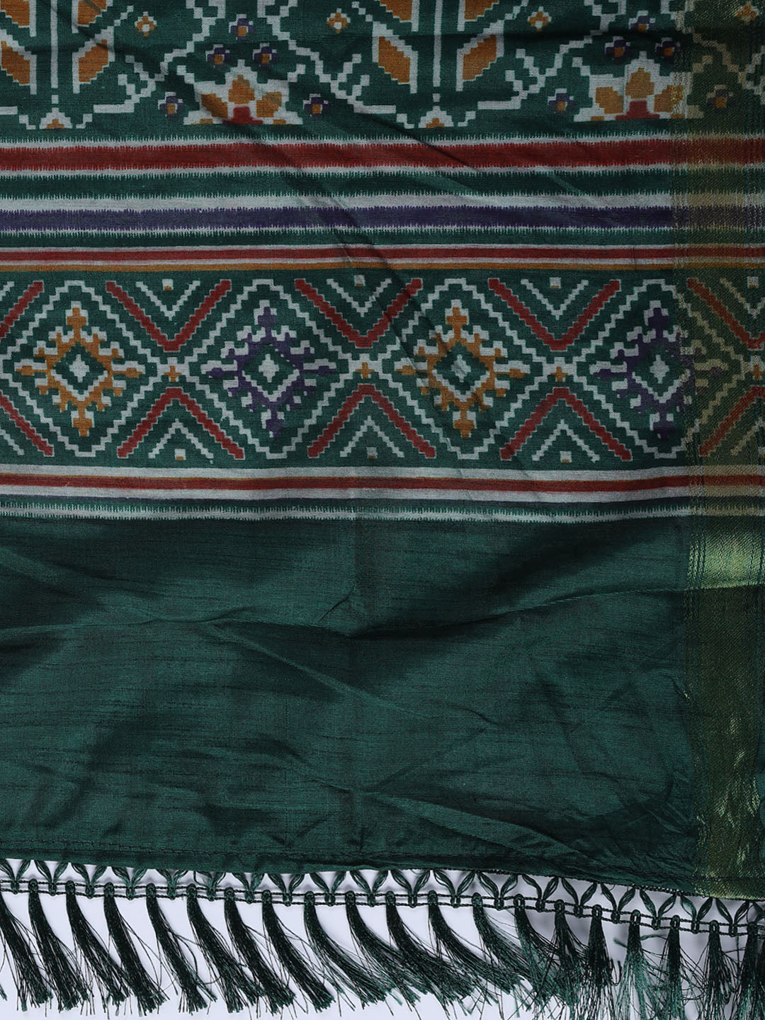 Printed Chanderi Unstitched Suit With Dupatta