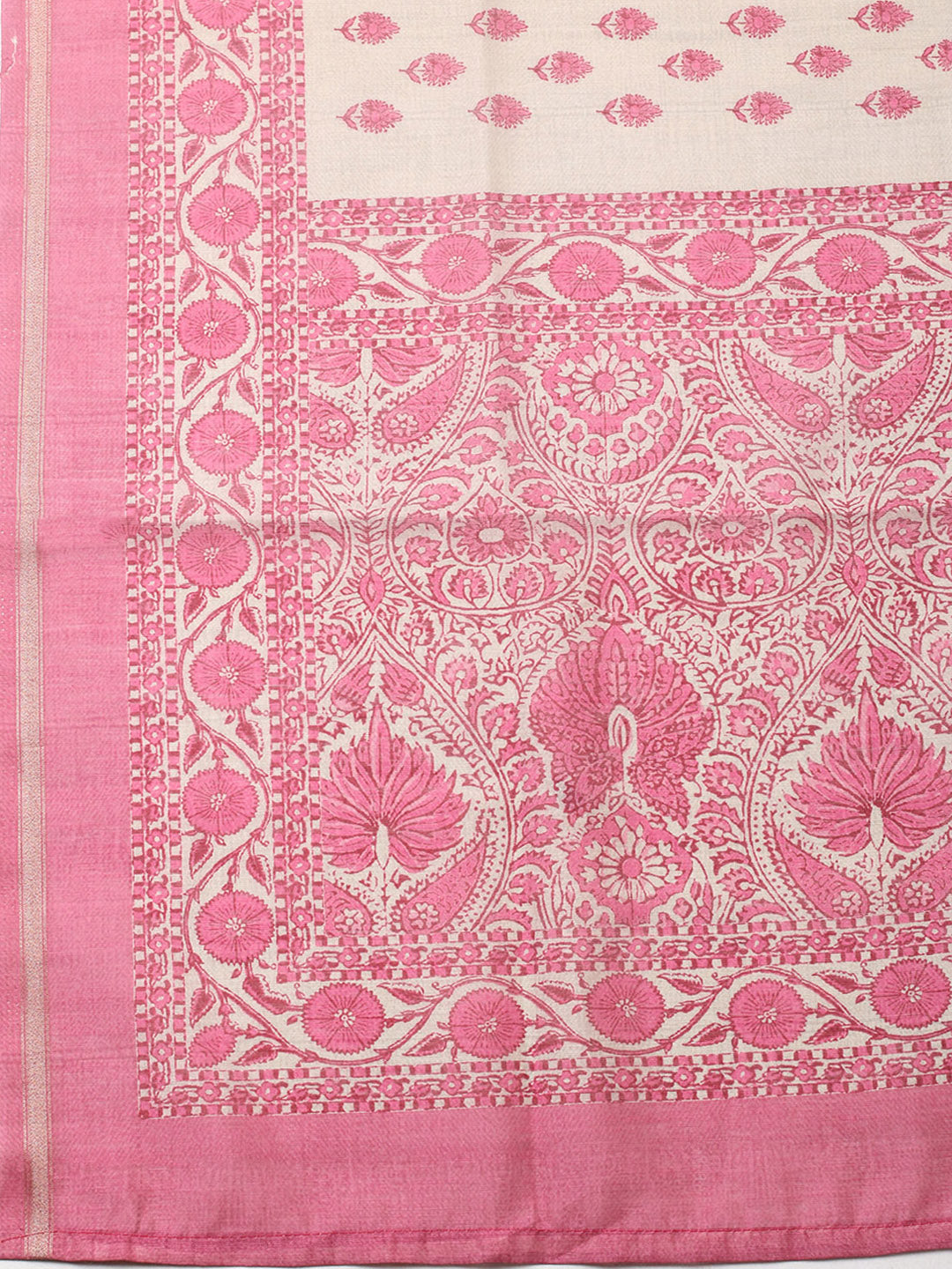 Printed Cotton Blend Unstitched Suit With Pant &amp; Dupatta