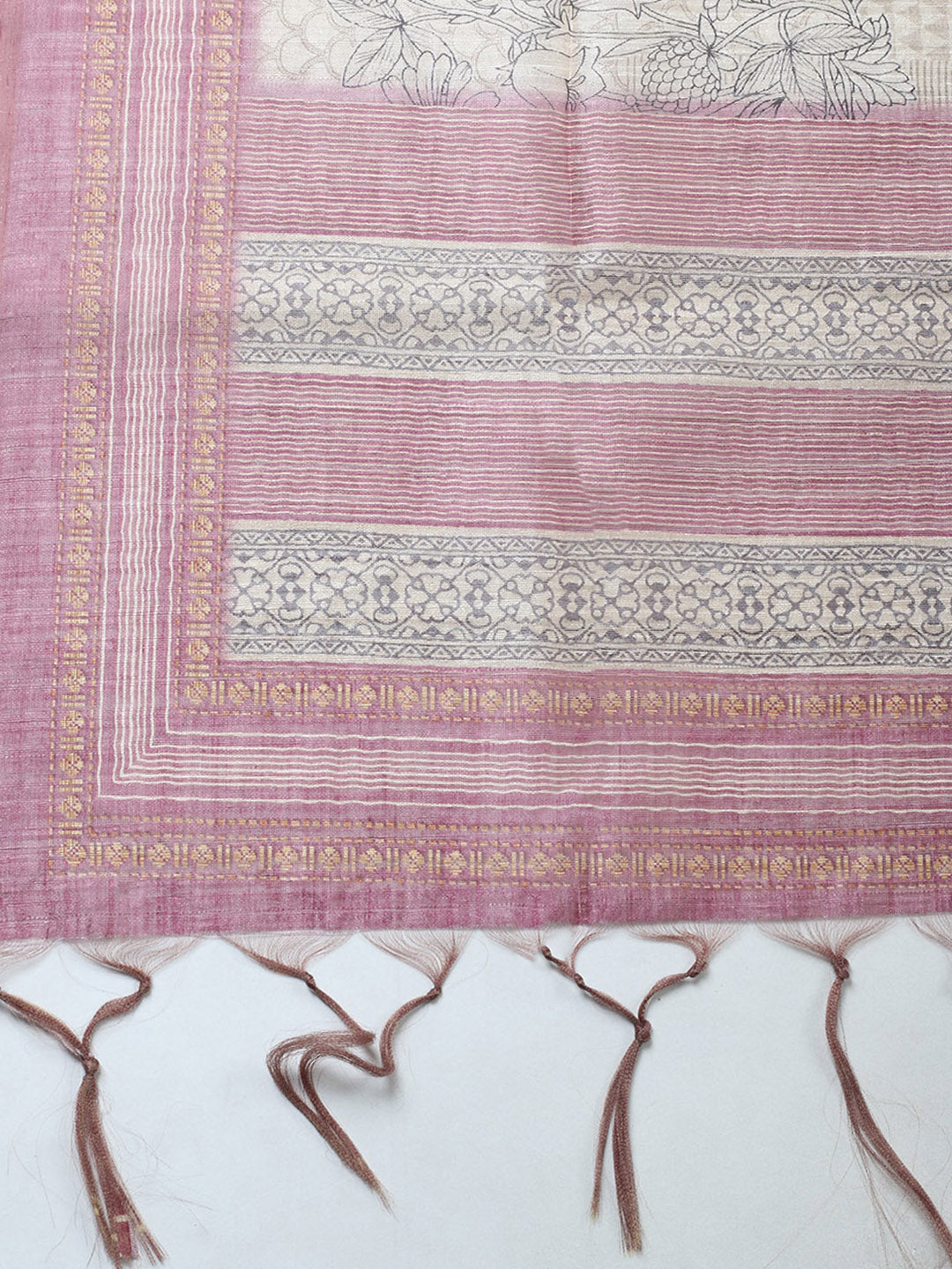 Embroidered Chanderi Unstitched Suit With Pant &amp; Dupatta