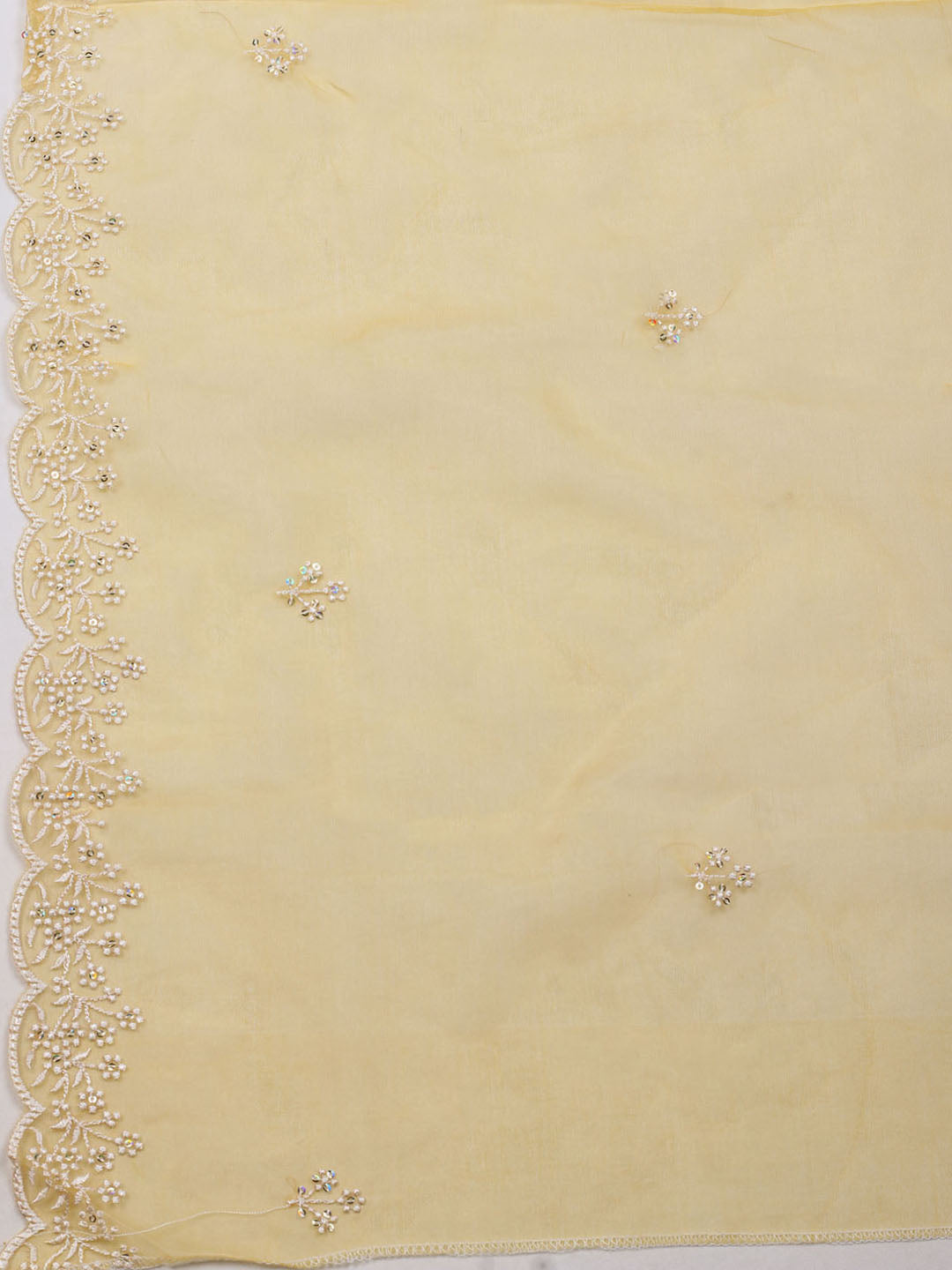 Embroidered Chanderi Unstitched Suit With Dupatta