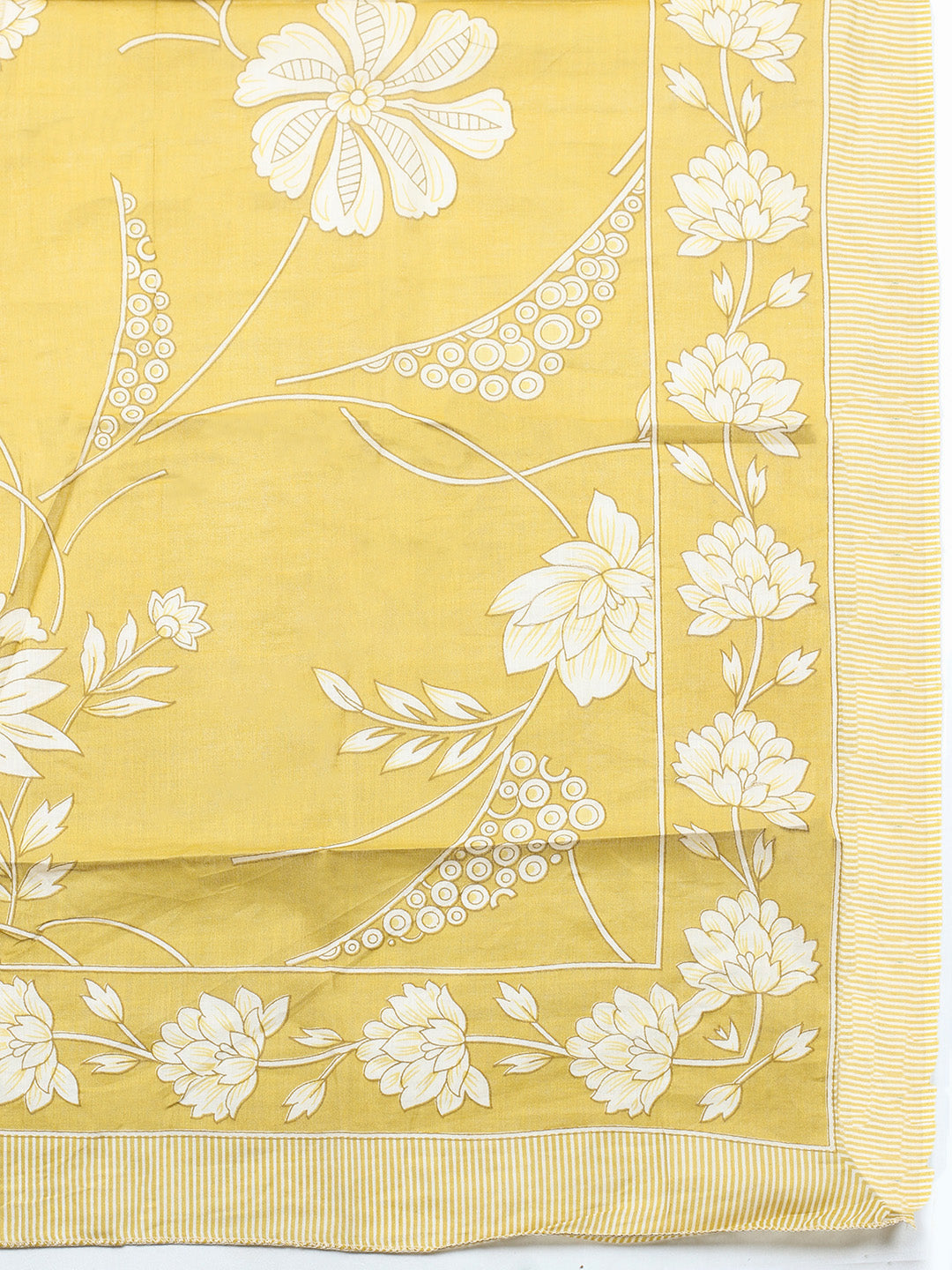 Printed Cotton Blend Unstitched Suit With Pant &amp; Dupatta