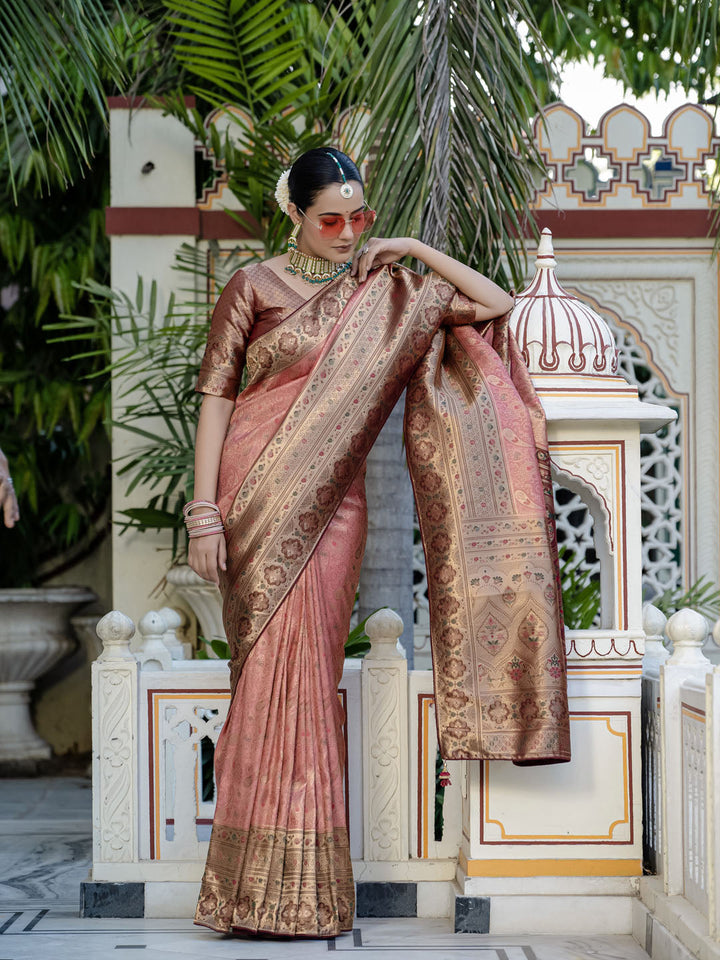 Woven Design Meenakari Kanjivaram Silk Saree