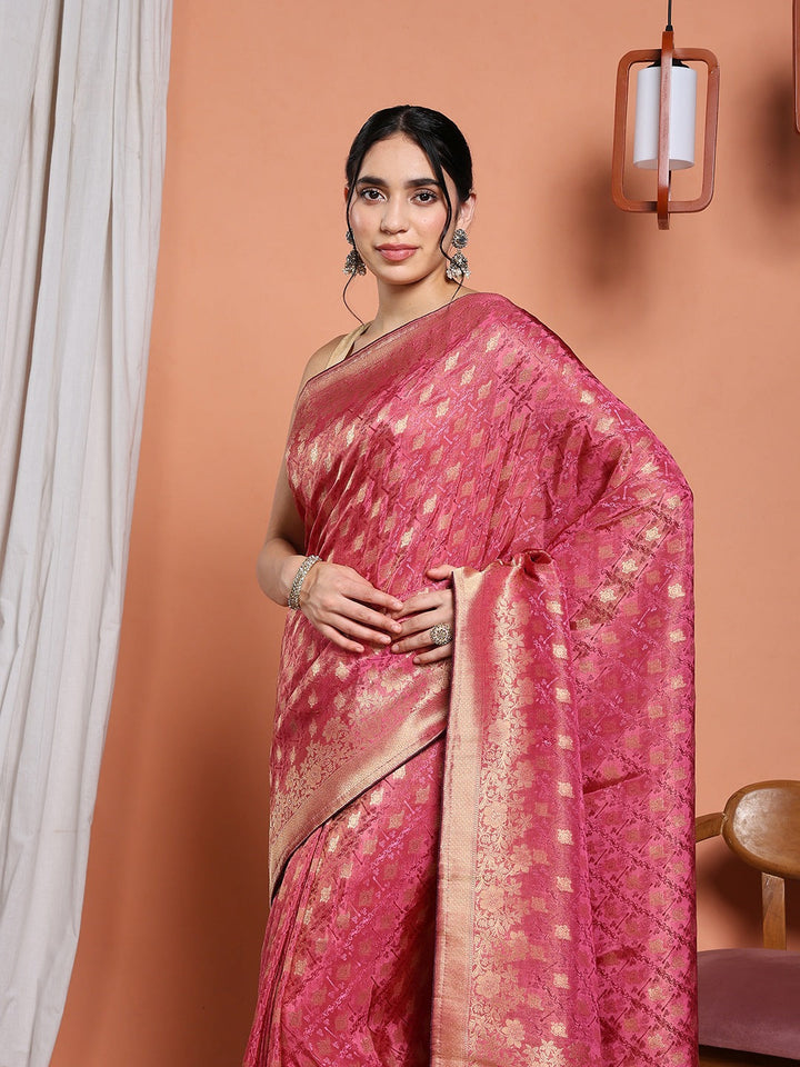 Woven Design Satin Saree