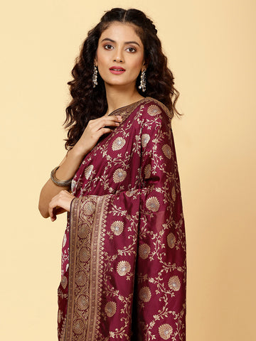 Zari Jaal Banarsi Woven Saree