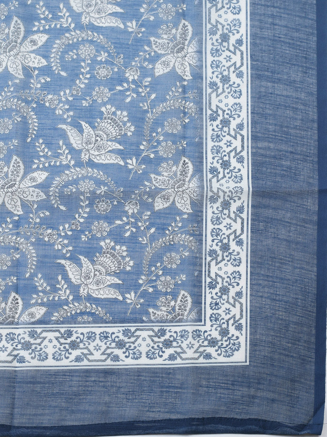 Embroidered Cotton Blend Unstitched Suit With Pant &amp; Dupatta