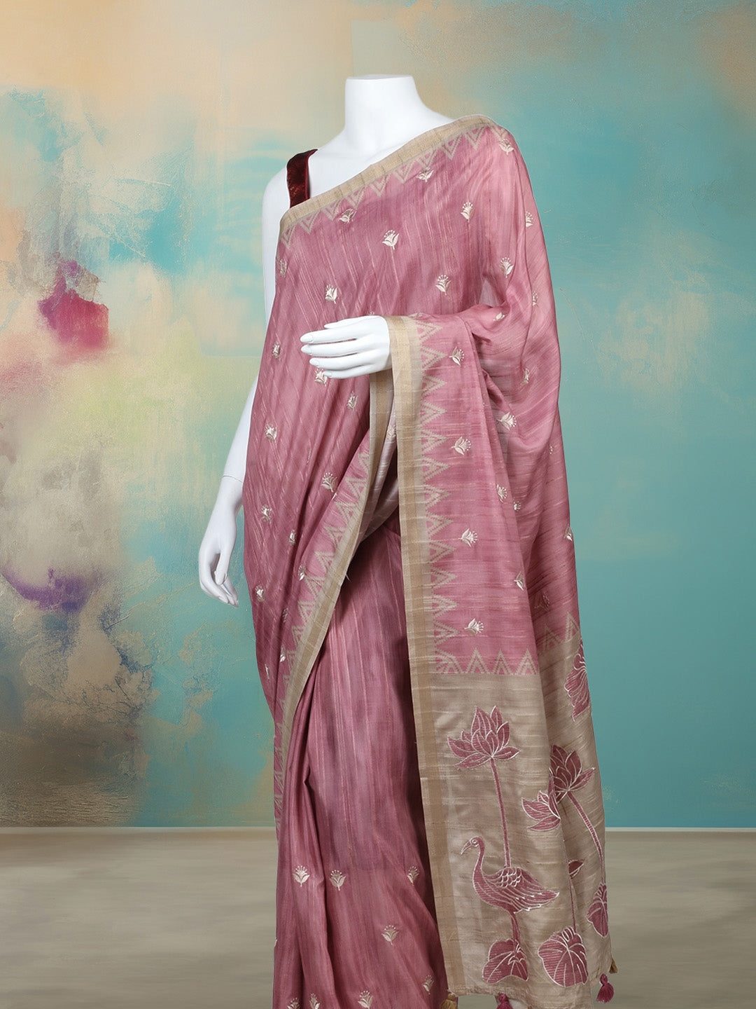Printed &amp; Embroidered Booti Art Silk Saree