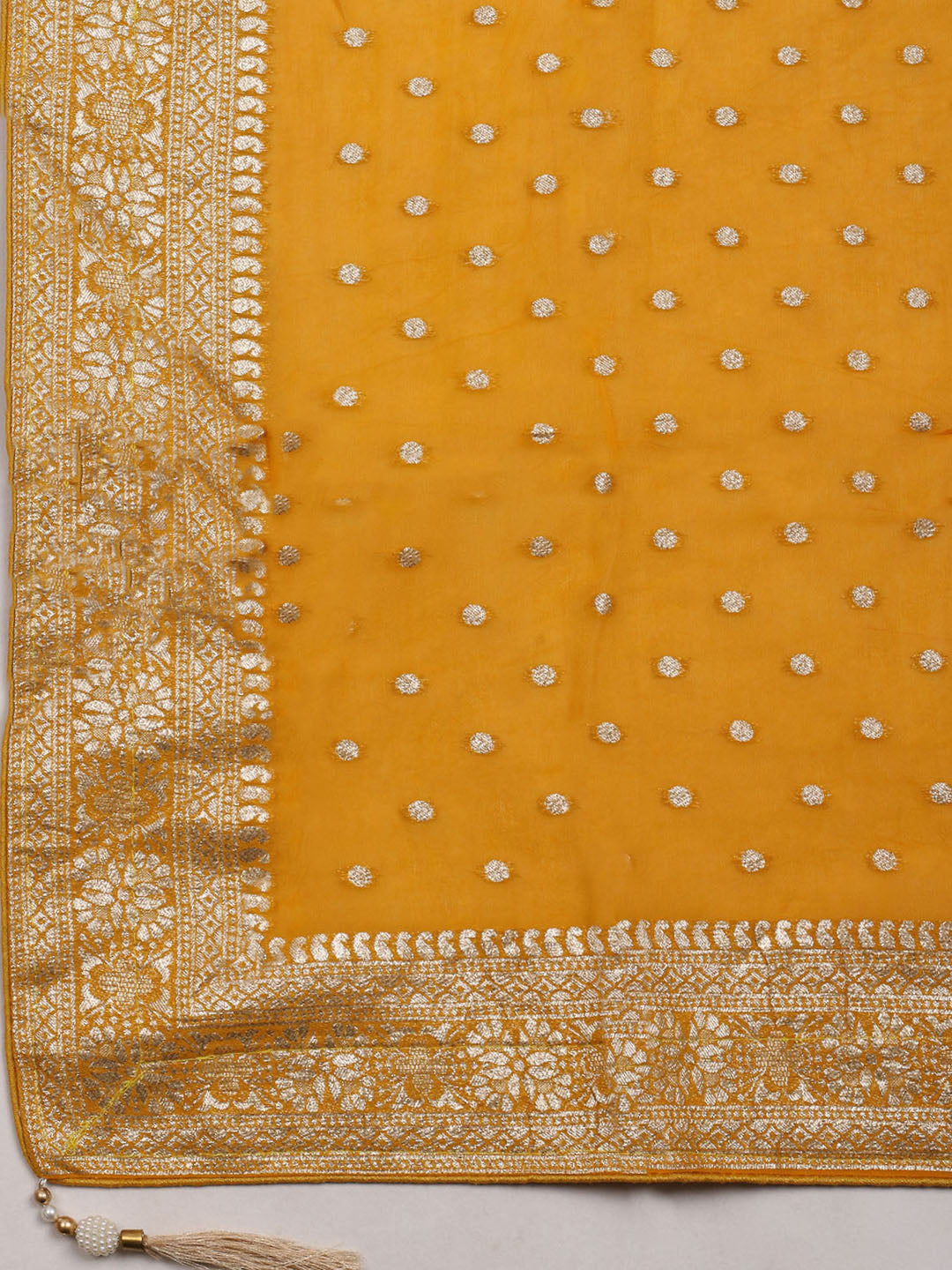 Neck Embroidered Georgette Unstitched Suit With Dupatta