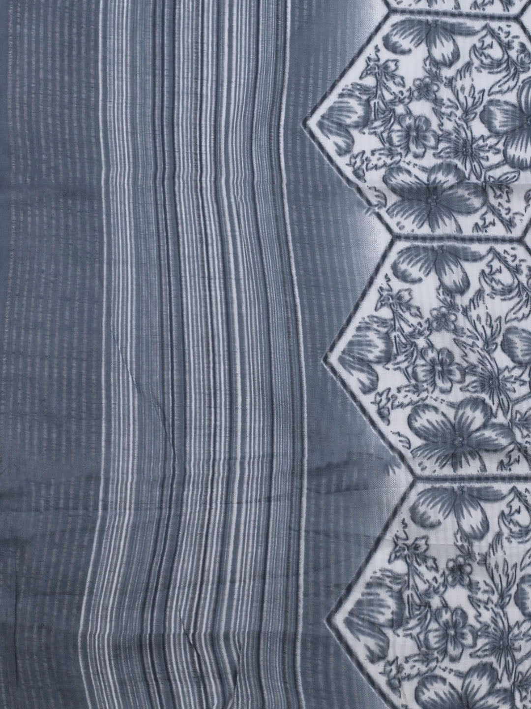 Floral Printed Cotton Blend Unstitched Suit With Dupatta