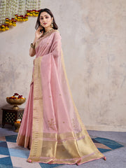 Embroidered Linen Blend Saree