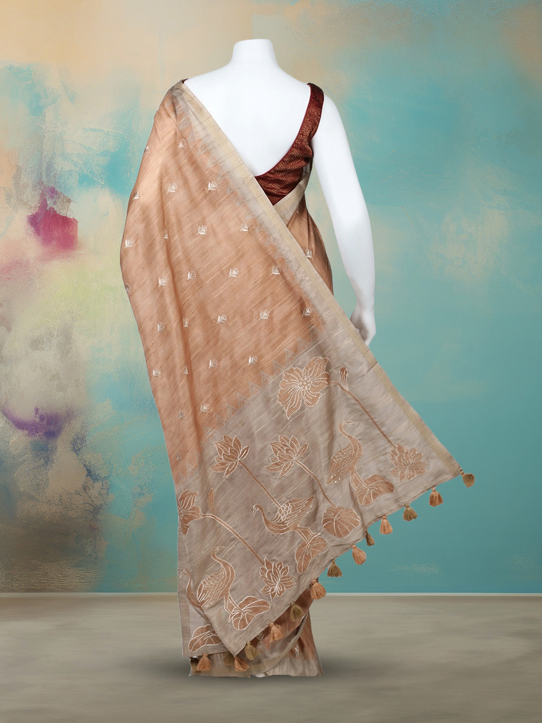 Printed &amp; Embroidered Booti Art Silk Saree