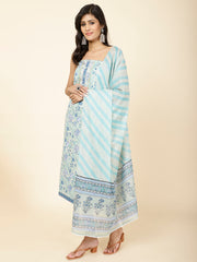 Printed Cotton Unstitched Suit Piece With Dupatta