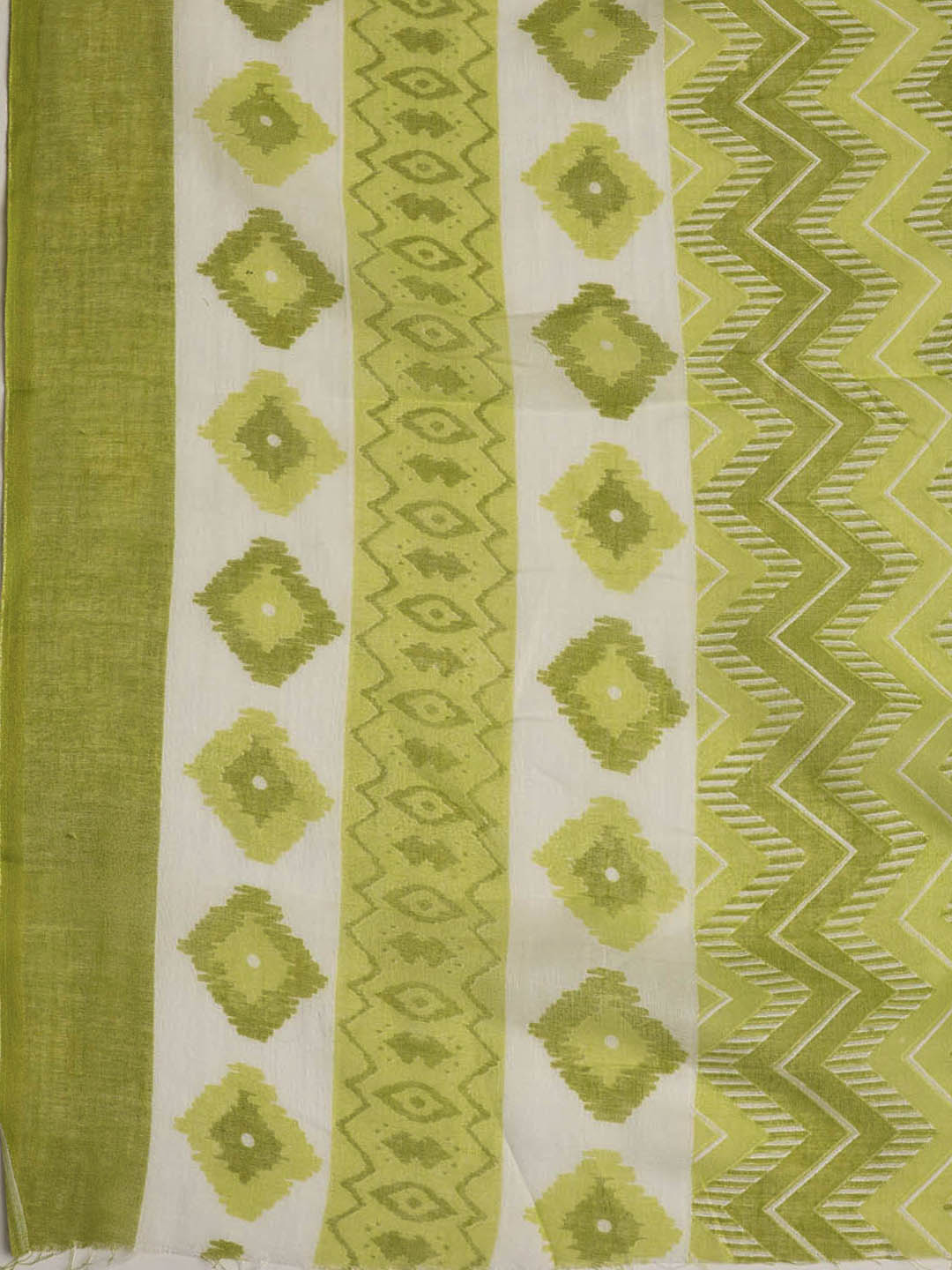 Printed Cotton Blend Unstitched Suit With Dupatta