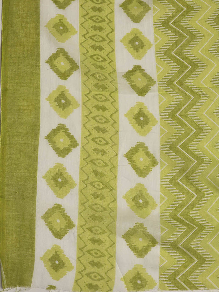 Printed Cotton Blend Unstitched Suit With Dupatta
