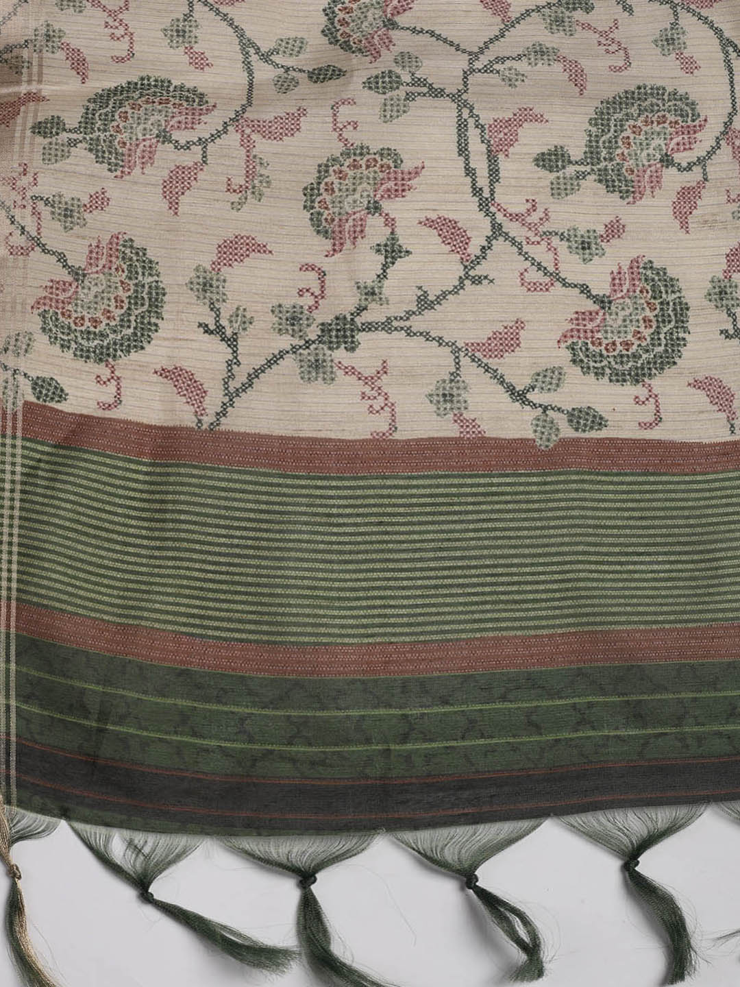 Embroidered Chanderi Unstitched Suit Piece With Dupatta