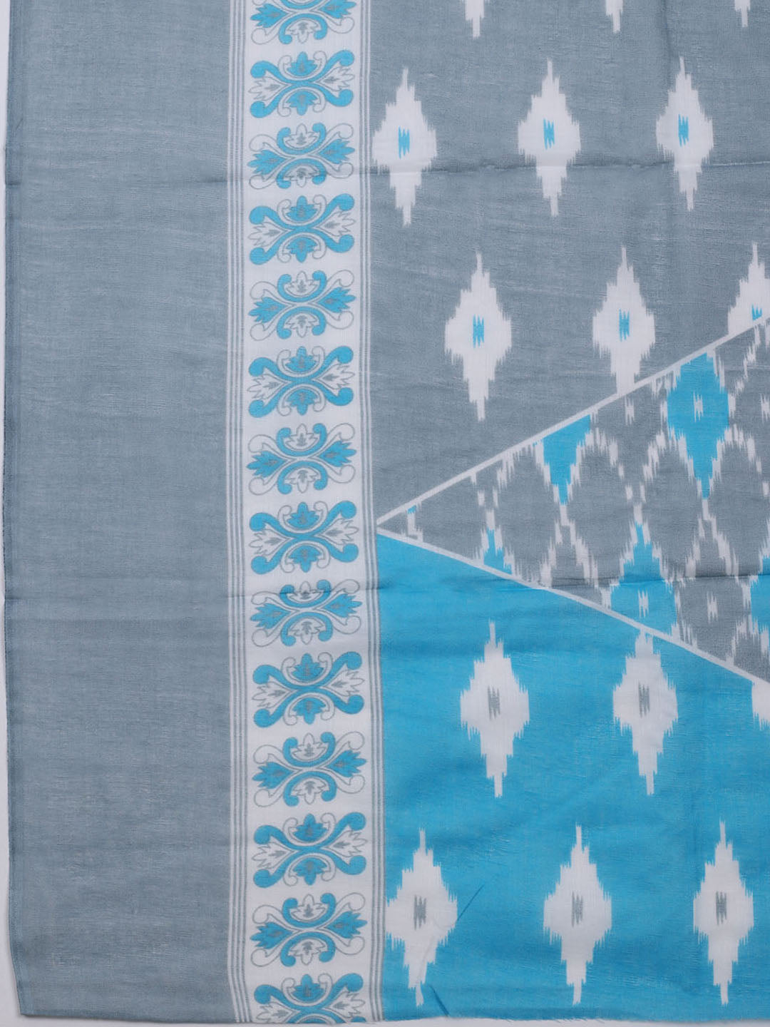 Printed Cotton Blend Unstitched Suit With Dupatta