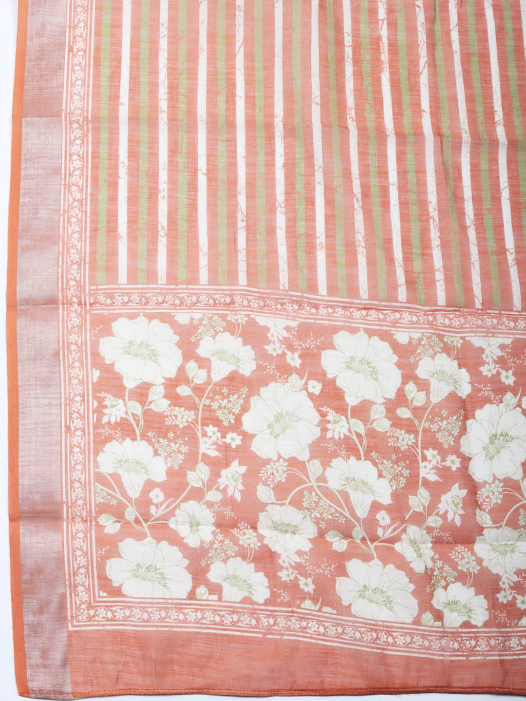 Embroidered Linen Blend Unstitched Suit With Pant &amp; Dupatta