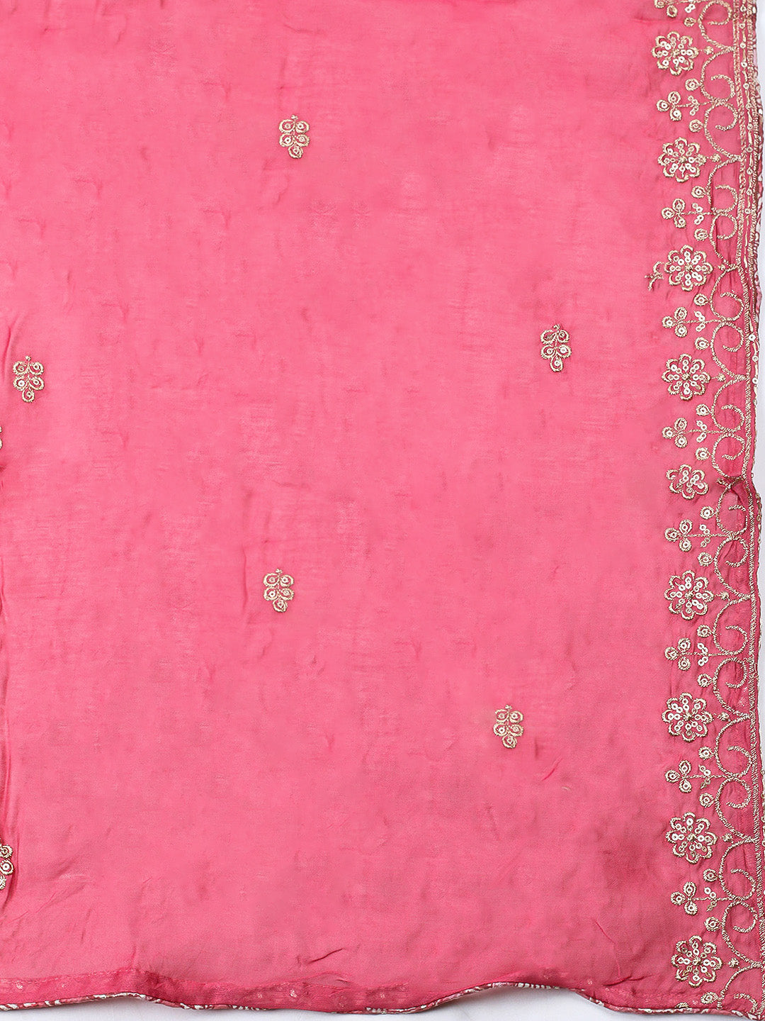 Printed Cotton Blend Unstitched Suit With Pant &amp; Dupatta