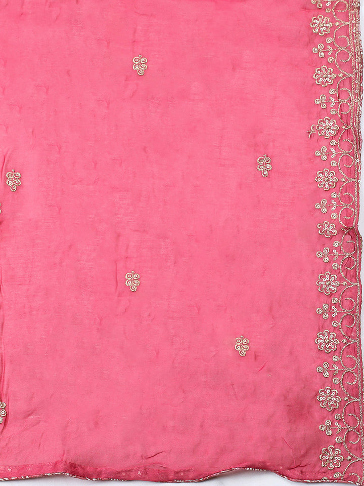 Printed Cotton Blend Unstitched Suit With Pant &amp; Dupatta