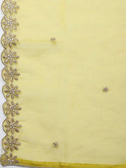 Embroidered Chanderi Ustitched Suit With Pant & Dupatta