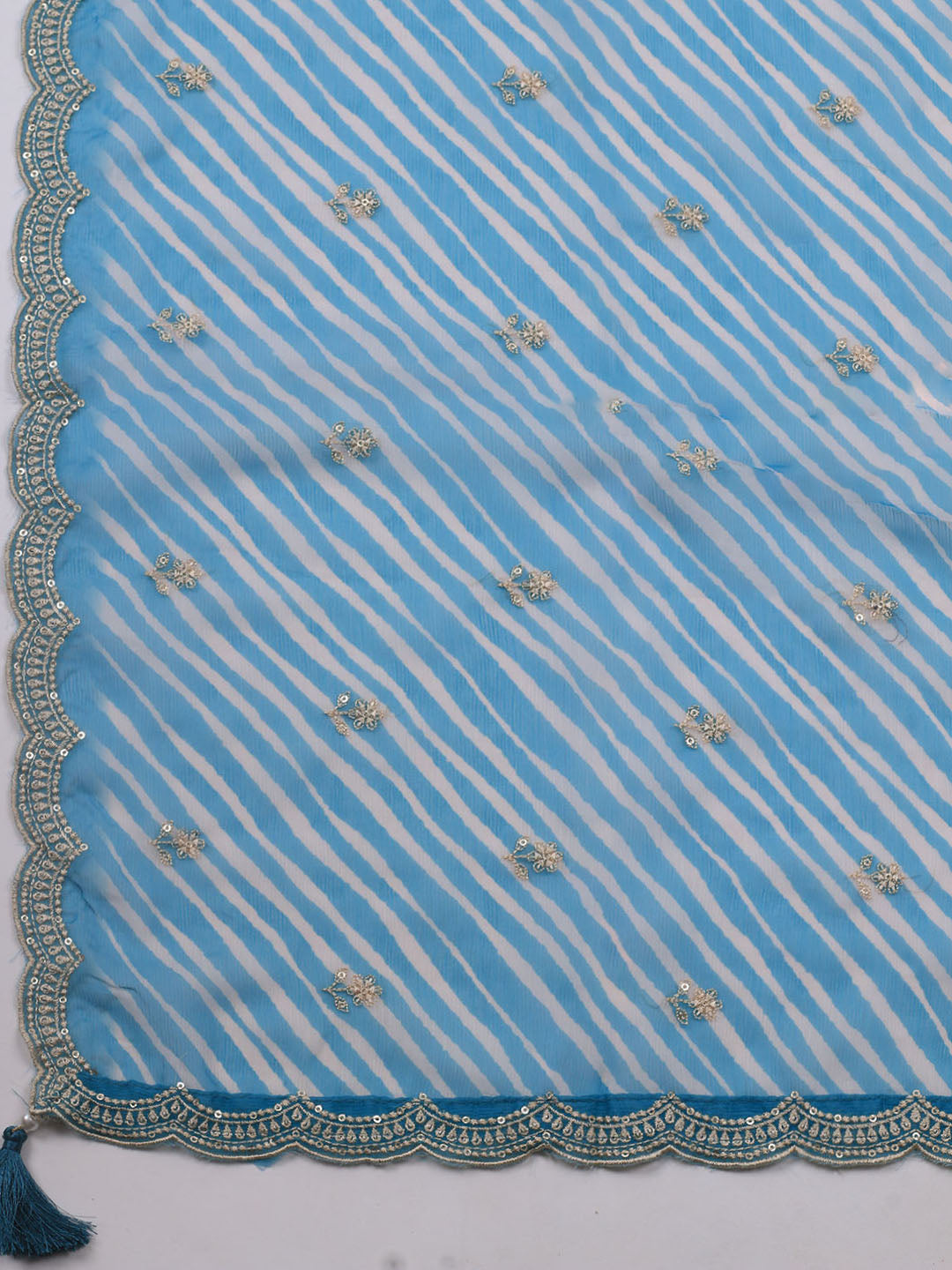 Embroidered Art Silk Unstitched Suit Piece With Dupatta