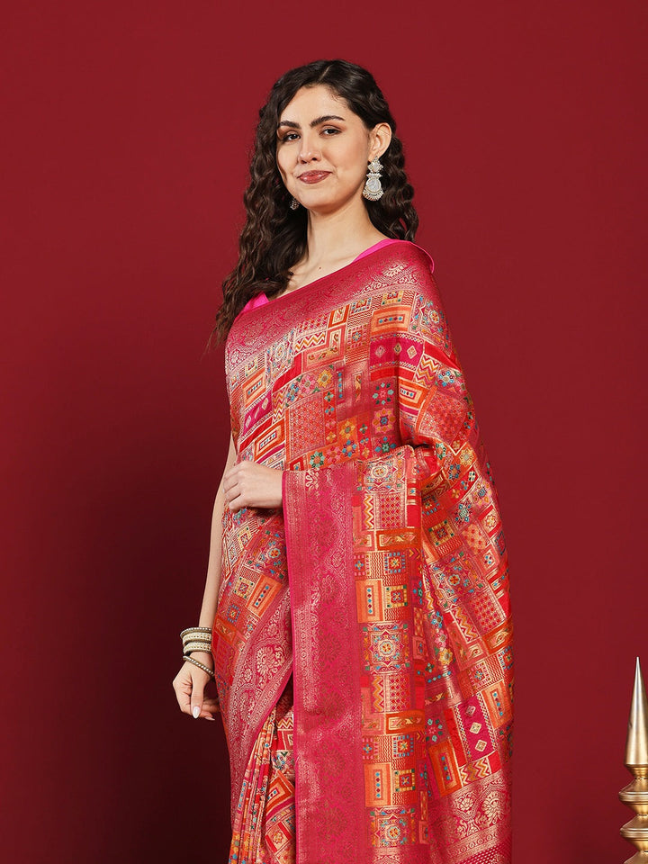 Woven Design Satin Saree