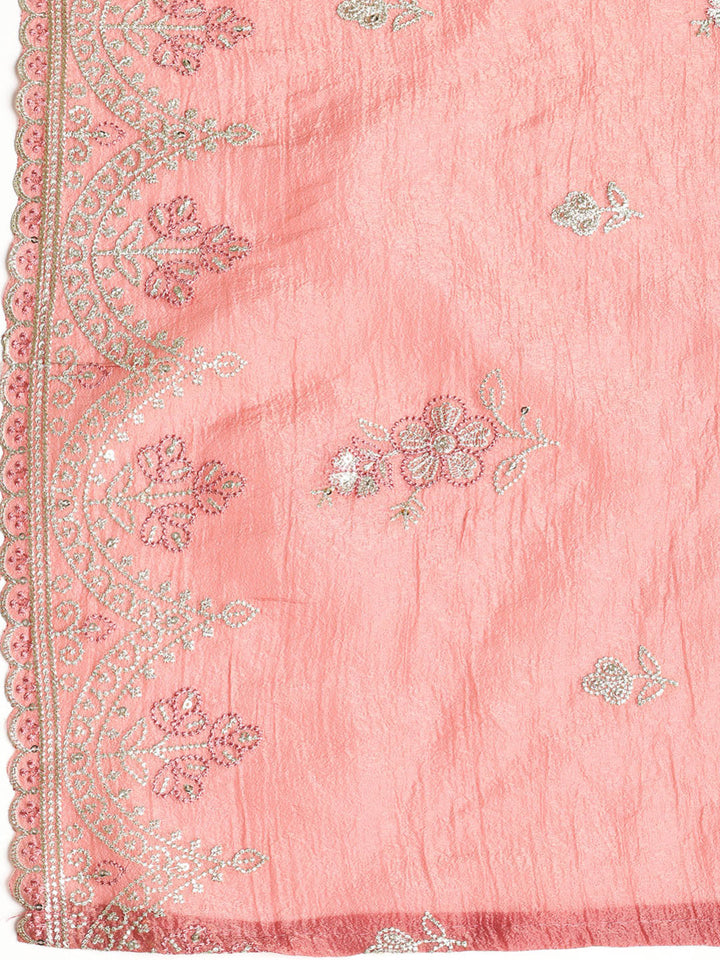 Embroidered Tissue Unstitched Suit With Dupatta