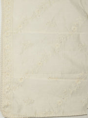 Embroidered Chanderi Unstitched Suit With Pant & Dupatta