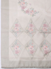 Embroidered Tissue Lemon Unstitched Suit With Pant & Dupatta