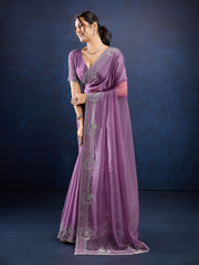 Stone Embroidery Organza Saree