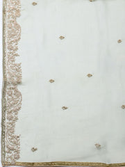 Embroidered Tissue Unstitched Suit With Pant & Dupatta