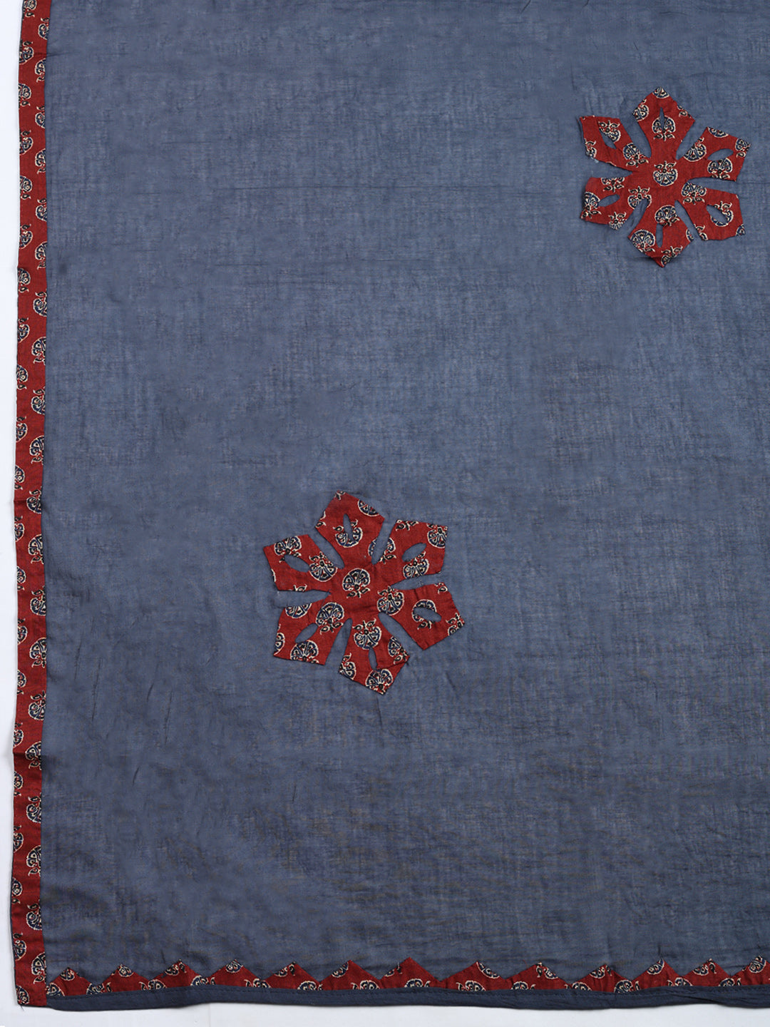 Printed Cotton Blend Unstitched Suit With Pant &amp; Dupatta