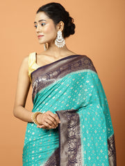 Zari Border Georgette Woven Saree