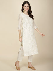 Resham Embroidered Chanderi Kurta With Pants